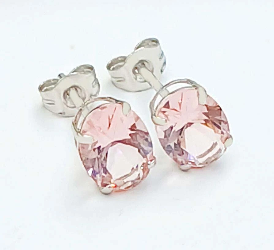 PENDIENTES MORGANITA ORIGINALES 2,12 quilates oro blanco macizo 14k - Valoración gratuita Foto 2 de 4