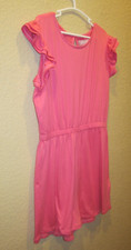 BCBG Girls Youth Pink Romper One-Piece Shorts Dress Size M 10/12 Poly/Spandex