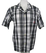 Polo Ralph Lauren Men's Plaid Pajama Top Medium 100% Cotton Button Front $38 NEW