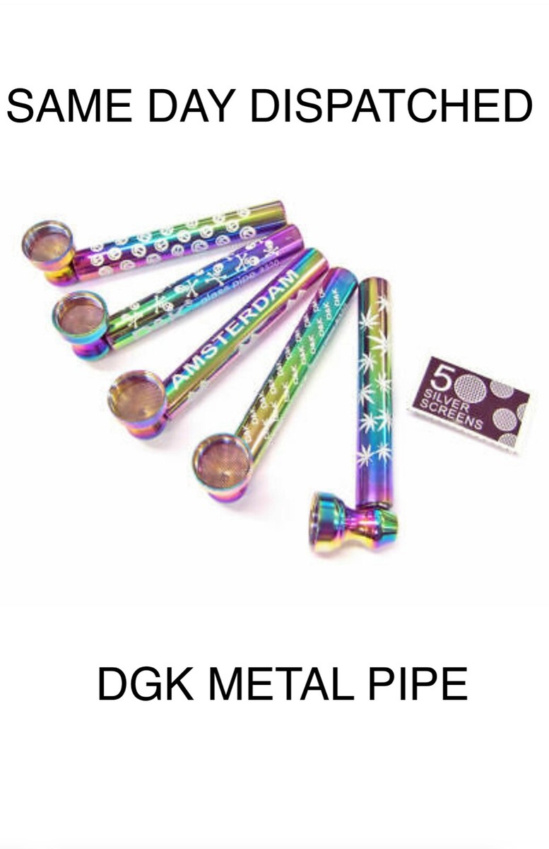 NEW D&K Rainbow Smoking Pipe Glass Combo One Hitter + 5