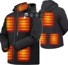 2025ARRIS Men`s Heated Jacket, Electric Windproof Heating Coat with 7.4V Battery