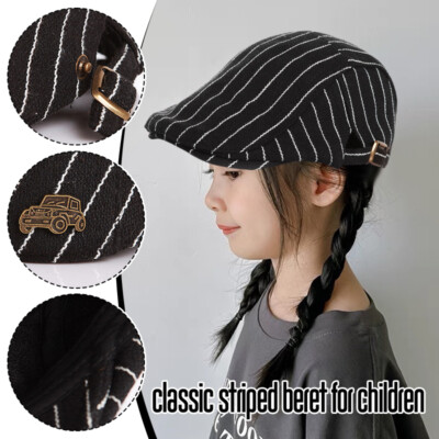 Classic Striped Beret Hat Children's Spring Hat For Baby Duckbill