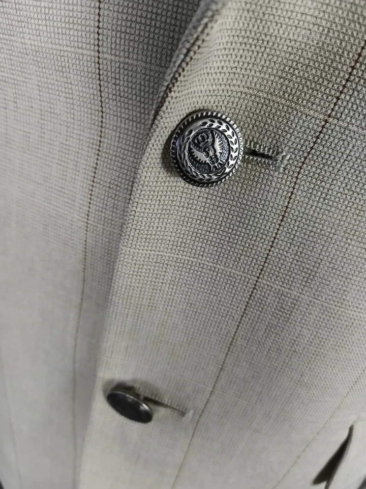 Haband Executive мужской размер 40с Biege заколка полоски 100% поли спортивное пальто B41 - Изображение 3 из 4