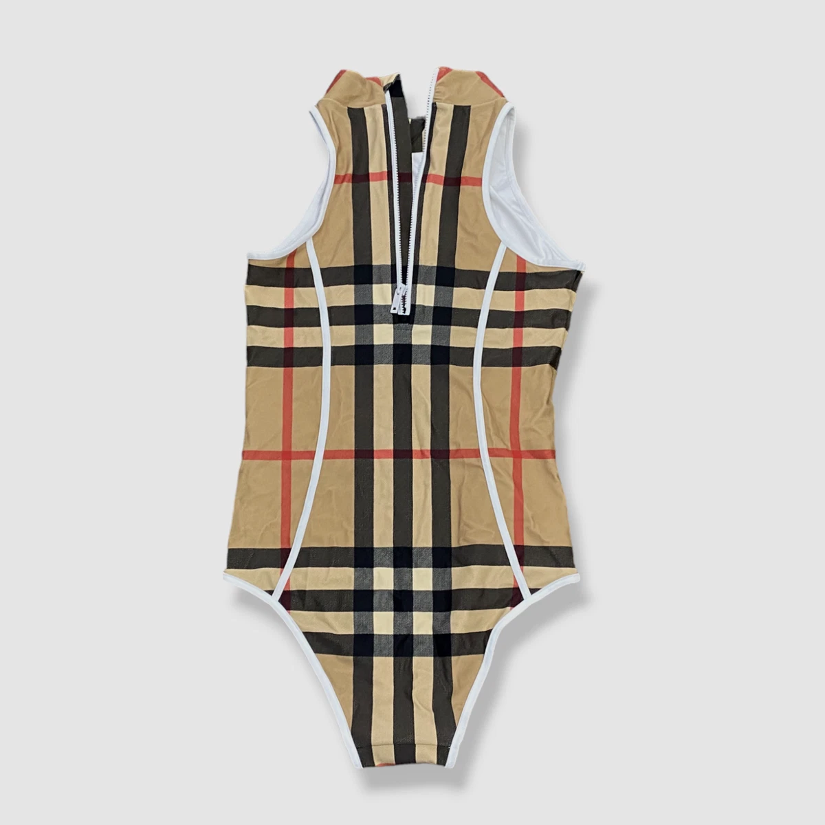 251 Burberry Kids Girl s Beige Vine Archive Check One Piece