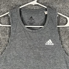 Adidas Tank Top Shirt Womens Medium Gray Sleeveless Active Workout Gym Casual
