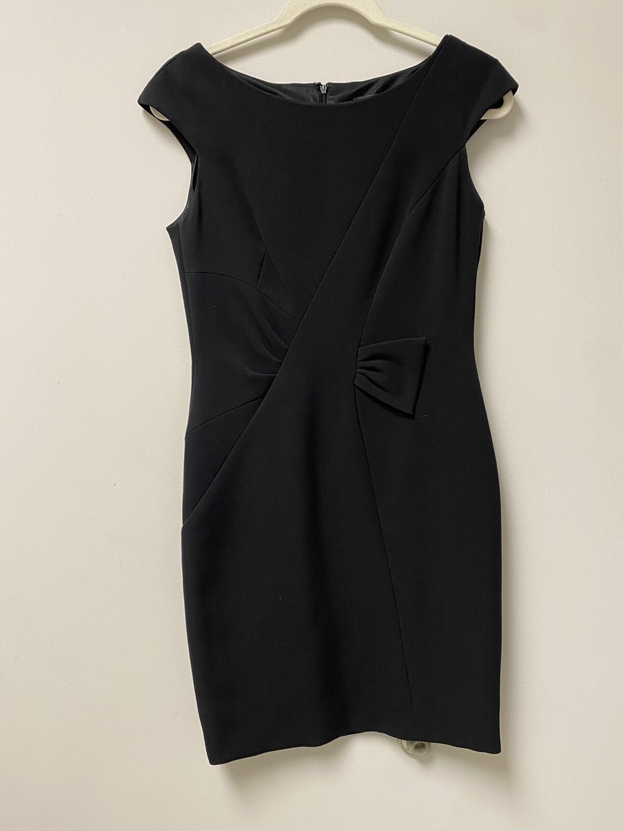david meister black cocktail dress David Meister Black Cocktail Sheath Lined Dress Size 6