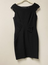 David Meister Black Cocktail Sheath Lined Dress Size 6