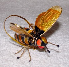 Lg. Cloisonne Bumble BEE Ornament (4764) Hand...