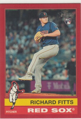 2025 Topps Heritage Border Parallel Red RICHARD FITTS RC #471 Red Sox