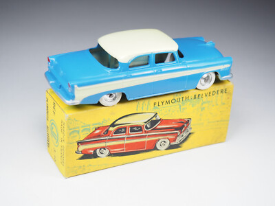 CIJ Plymouth Belvedere Miniature – Bleu Et Crème – Époque Dinky Toys – Échelle 1/6 – Occasion