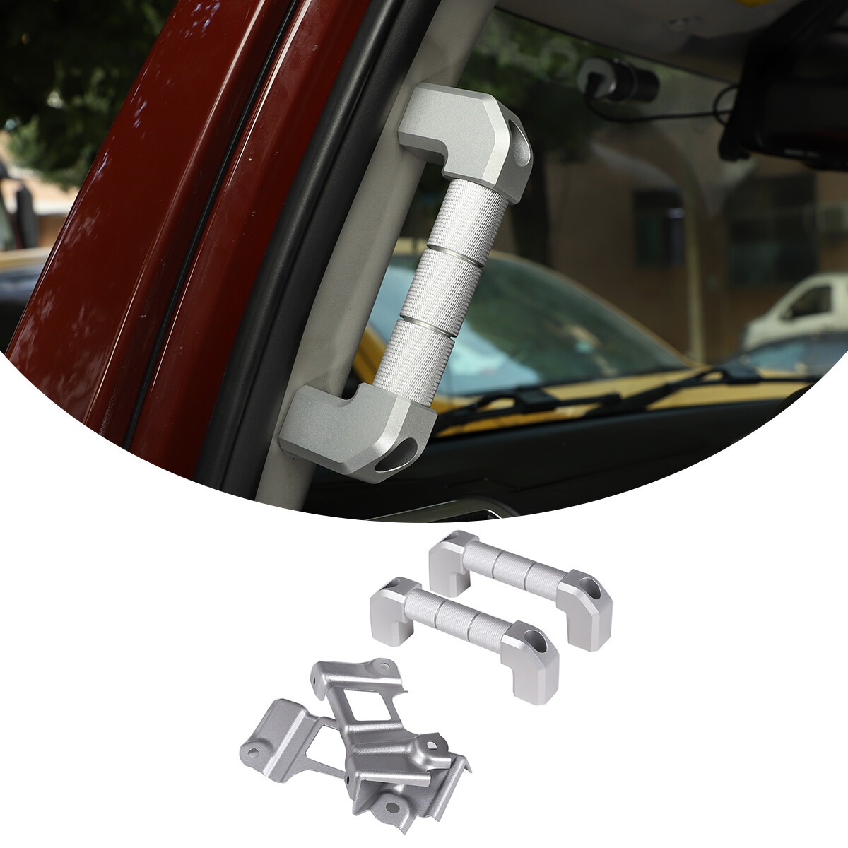 Silver Alloy A-Pillar Handle Replace Trim For Toyota FJ Cruiser 2007-2021