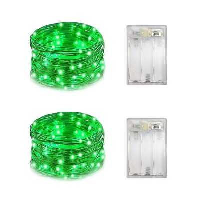 2 Pack Battery Operated Mini Led Fairy Light With Timer 6 Hours On/18 Hours Off 