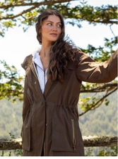 My Anorak, ANORAK JACKET, Women's Size S Dark Green, Cinched Waist 