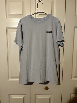 Victoria's Secret PINK Hydangea Blue Campus Cotten Tee ~ SIZE MEDIUM~ NWT!