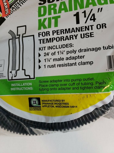 DRAINAGE INDUSTRIES 1¼" X 24' SUMP PUMP DRAINAGE KIT NEW . - Picture 5 of 12