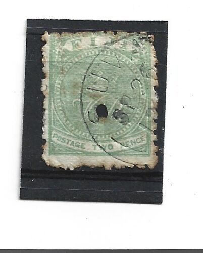 Fiji QV sg98 fu but filing hole, cat. £55 - Picture 1 of 1