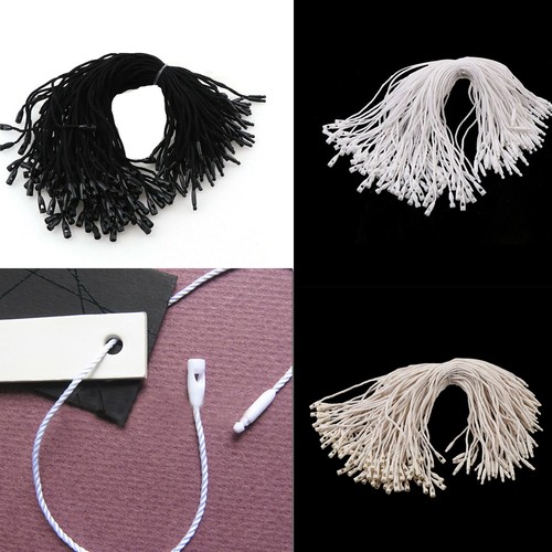 Nylon String Hang Tag Rope Cords Snap Lock for Clothing Tags Label 100 ...