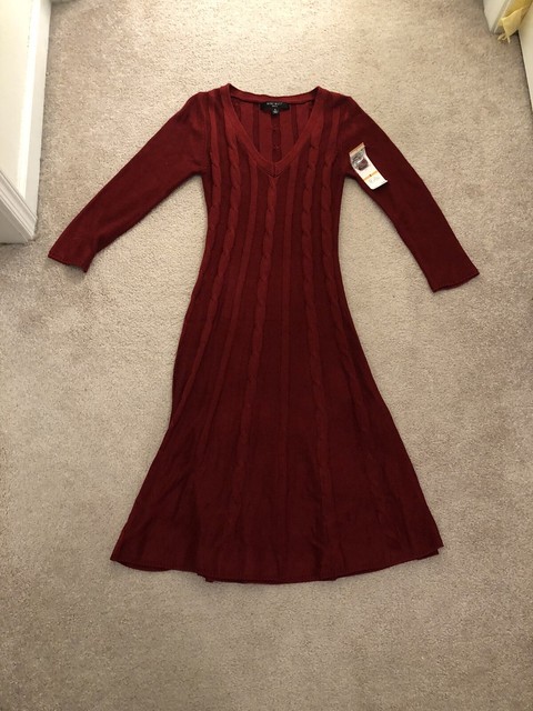 nine west cable knit sweater dress