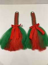 Vintage Macrame Christmas Wall/Door Hanging Decor Handmade Retro Lot of 2