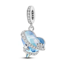 MULA Original Heart Shell Starfish DIY Charm CZ Fit Bracelet 925 Sterling Silver