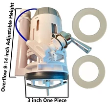 Woodbridge 3 inch, Dual Flush Valve, Cable Controlled Handle, One Piece Toilet