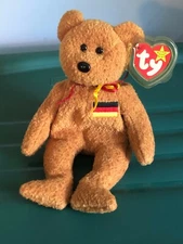 RETIRED TY BEANIE BABIES 1999 GERMANIA THE GERMAN BEAR WITH PE PELLETS
