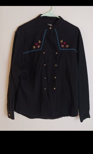 VINTAGE Wrangler Silver Lake Embroidery L/S Butto… - image 1