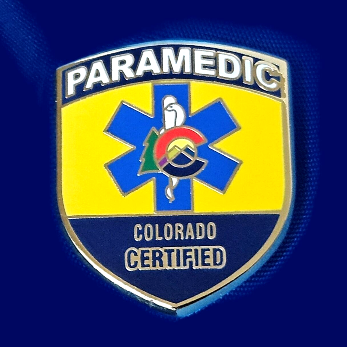 COLORADO PARAMEDIC PIN Item# 33: Yellow: Gold color plated finish, 1