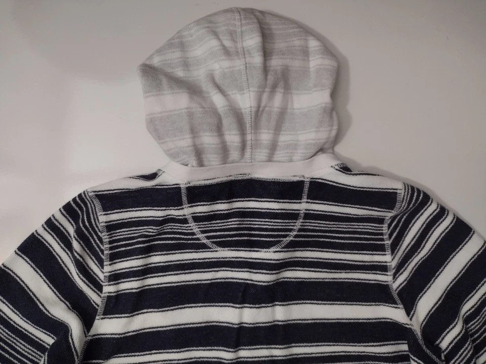 Tommy Bahama Hoodie Sweatshirt Full Zip Long SleeveWomen's M Blue White Striped  - Image 3 of 4