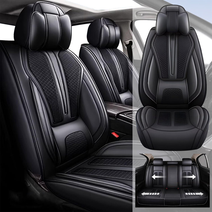 Car Seat Cover Faux Leather Protector Full Set Pad For FORD MAVERICK 2022-2024-image