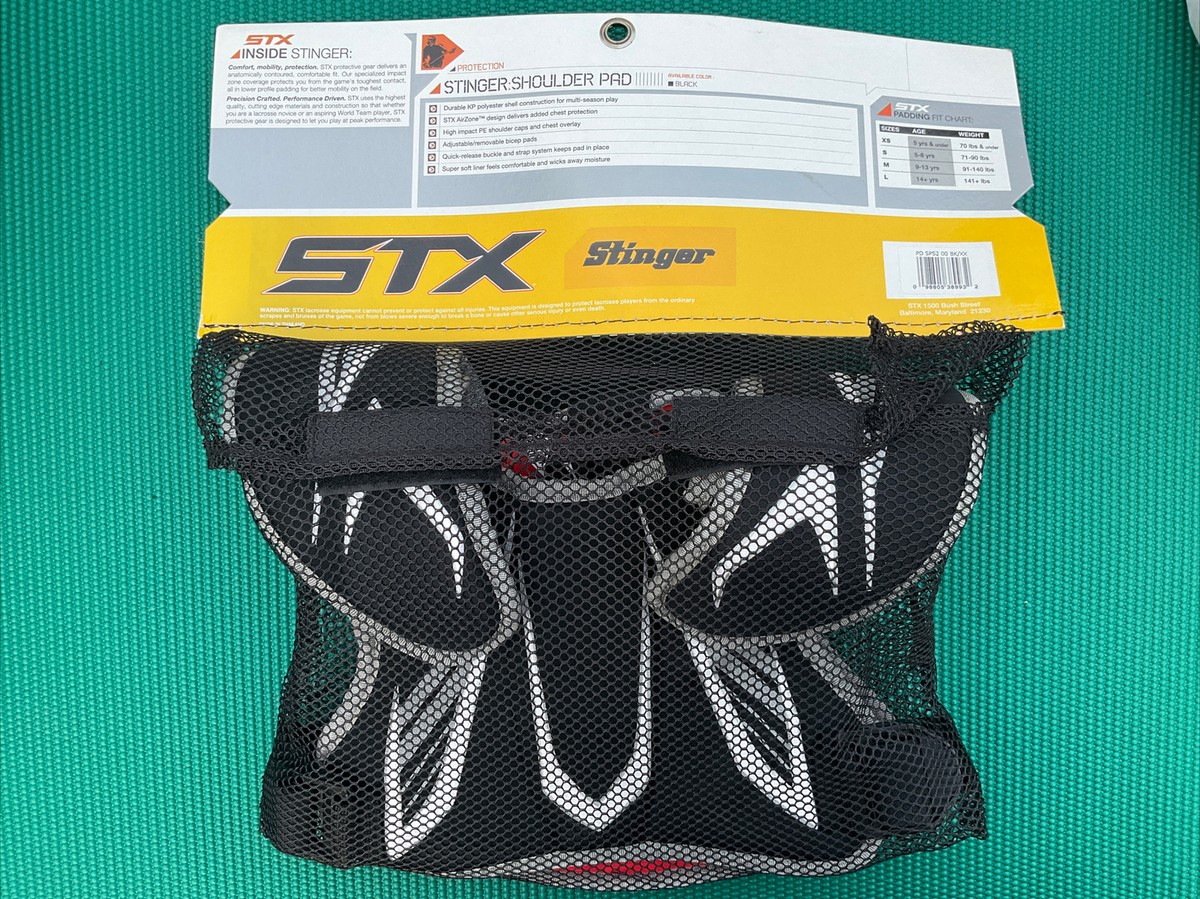 Stx Lacrosse Stallion 50 Shoulder Pad Black 2x-small Black STX