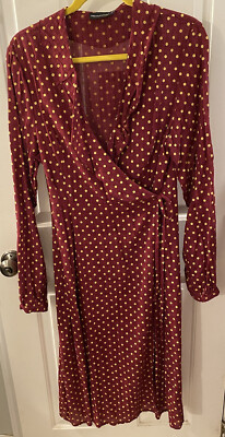 pretty little thing burgundy wrap dress High Slit Wrap Dress main image 1