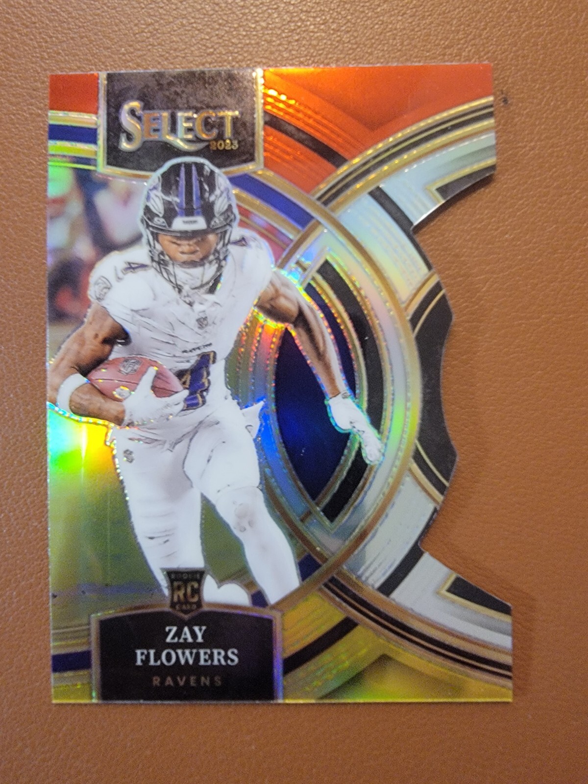 Zay Flowers 2023 Select #157 Premier Level Red & Yellow Die-Cut