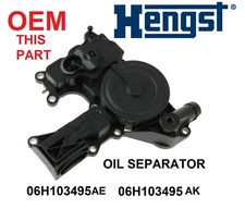 HENGST OEM  Engine Oil Separator, PCV Valve OEM #   06h103495AK 06H103495AE