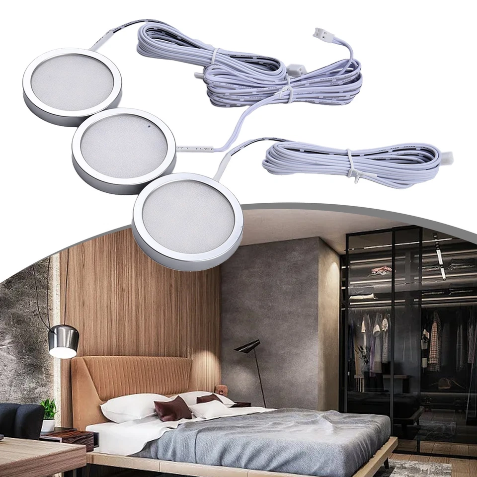 3/6PCS Lamp 60mm Cabinet Closet Counter Display Kit Kitchen LED Lights - Image 3 of 4