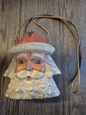 Timmy Woods Beverly Hills Carved Wood Folk Purse Santa Claus SIGNED