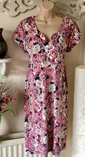Mistral size 14/16 - 20” bust pink soft cotton floral midi dress UNWORN