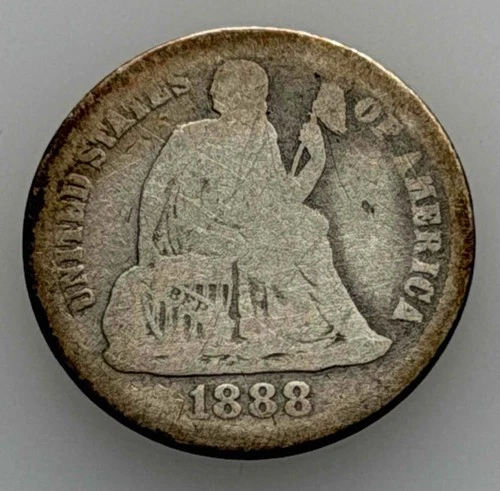 Photo of a 1888-P Seated Liberty Dime from an eBay listing that sold on Jul 19, 2026
