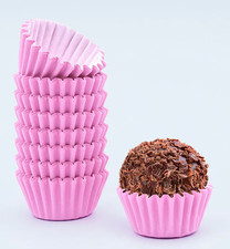 100 Forminhas de Brigadeiro Rosa ? Mini Cupcake Cases / Festa Brasileira