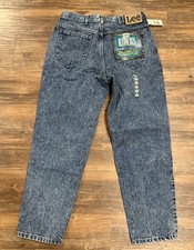 Lee Mens Blue Fizz Stone Wash 33X30 NOS NWT 80  s 90  s Made In USA Relaxed Fit