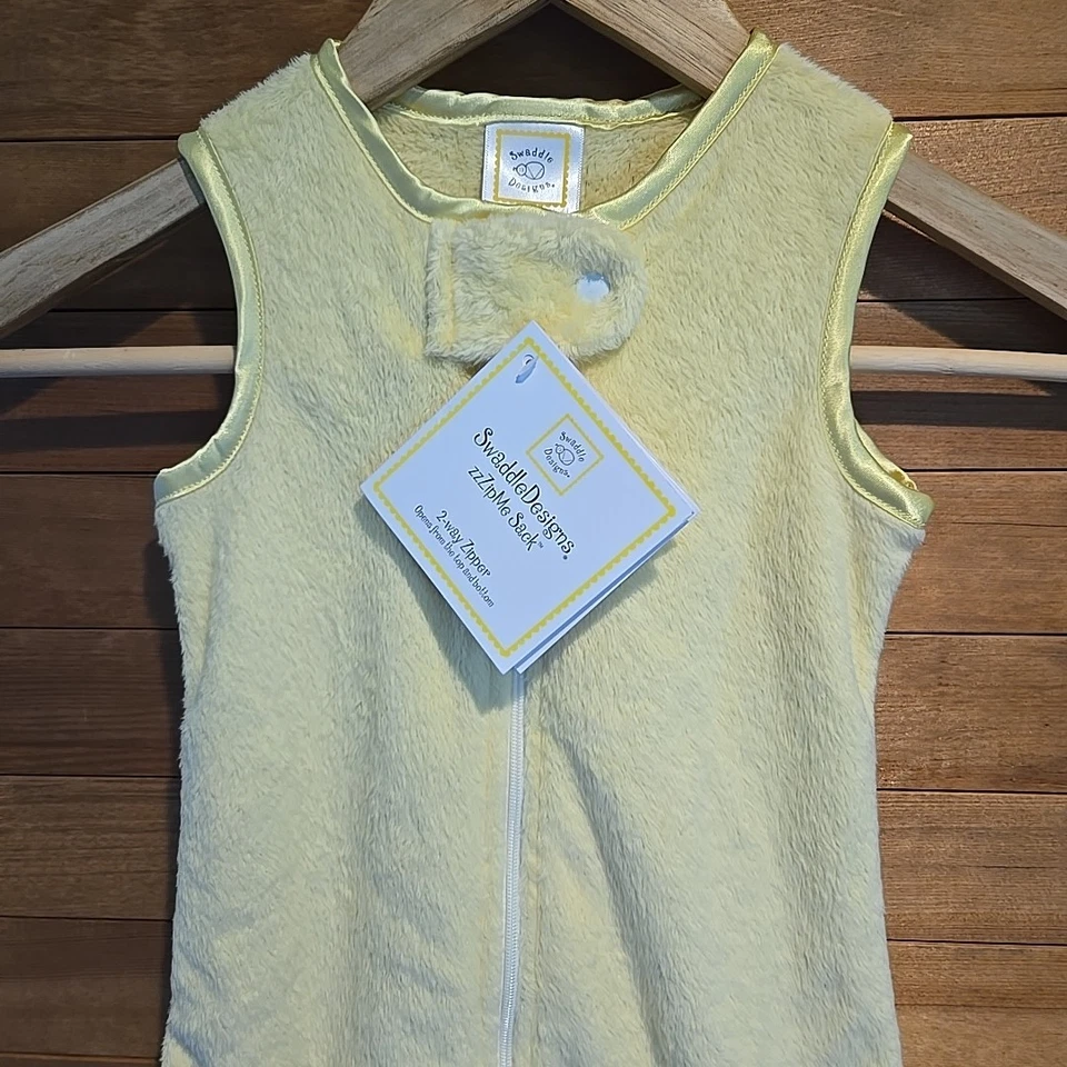 SwaddleDesigns Transitional Zzzip Me Swaddle Sack 3-6m Amarillo Doble Cremallera Nuevo Foto 2 de 4
