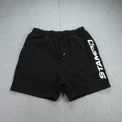 Stampd Shorts Mens Medium Black Graphic Logo Jogger Sweat Streetwear Casual