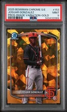 2025 Bowman Chrome Sapphire JOSUAR GONZALEZ Image Variation GOLD /50 PSA 9 MINT