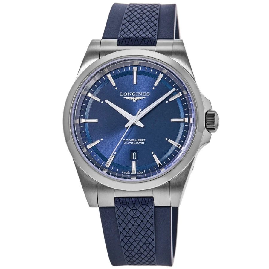 New Longines Conquest Automatic Blue Dial Rubber Strap Men's Watch L3.720.4.92.9