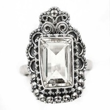 3CT Natural White Topaz 925 Solid Sterling Silver Ring Jewelry Sz 7 B11-3