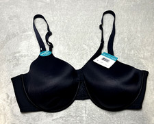 Vanity Fair Smooth Back Bra 44D Black Underwire Full Coverage Lightly Line NWT