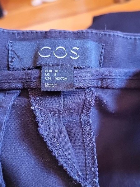 Women COS Trousers Black Cotton 38 / M / 46 #6Q10