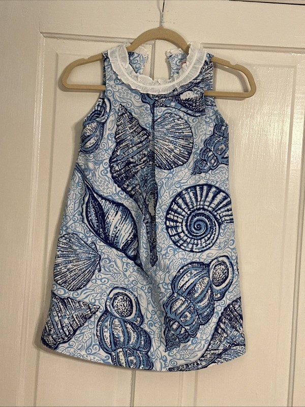 lilly pulitzer Originals “Shell We Dance” seashell dress Blue Size8 Girls Kids