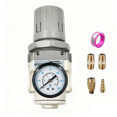 #ad 3 8quot; NPT Air Pressure Regulator for Compressor Air Drying Gauge 0 150 psi $24.98