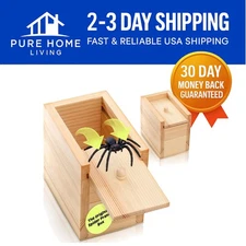 Funny Wooden Spider Prank Box - Perfect for April Fools and Birthday Surprises